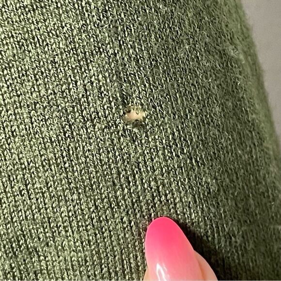 Zara Striped Lightweight Long Sleeve Sweater Green and White Size Small - Picture 5 of 13